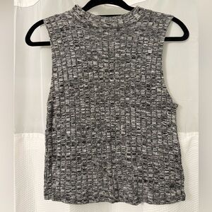 American Eagle Sleeveless Ribbed Knit Top - Gray